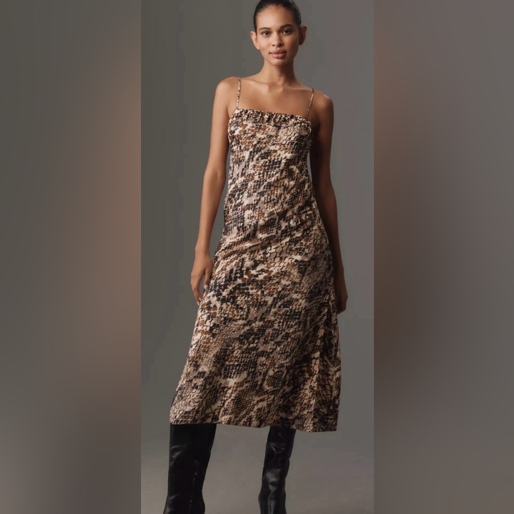 Anthropologie Square Neck Slip Dress
